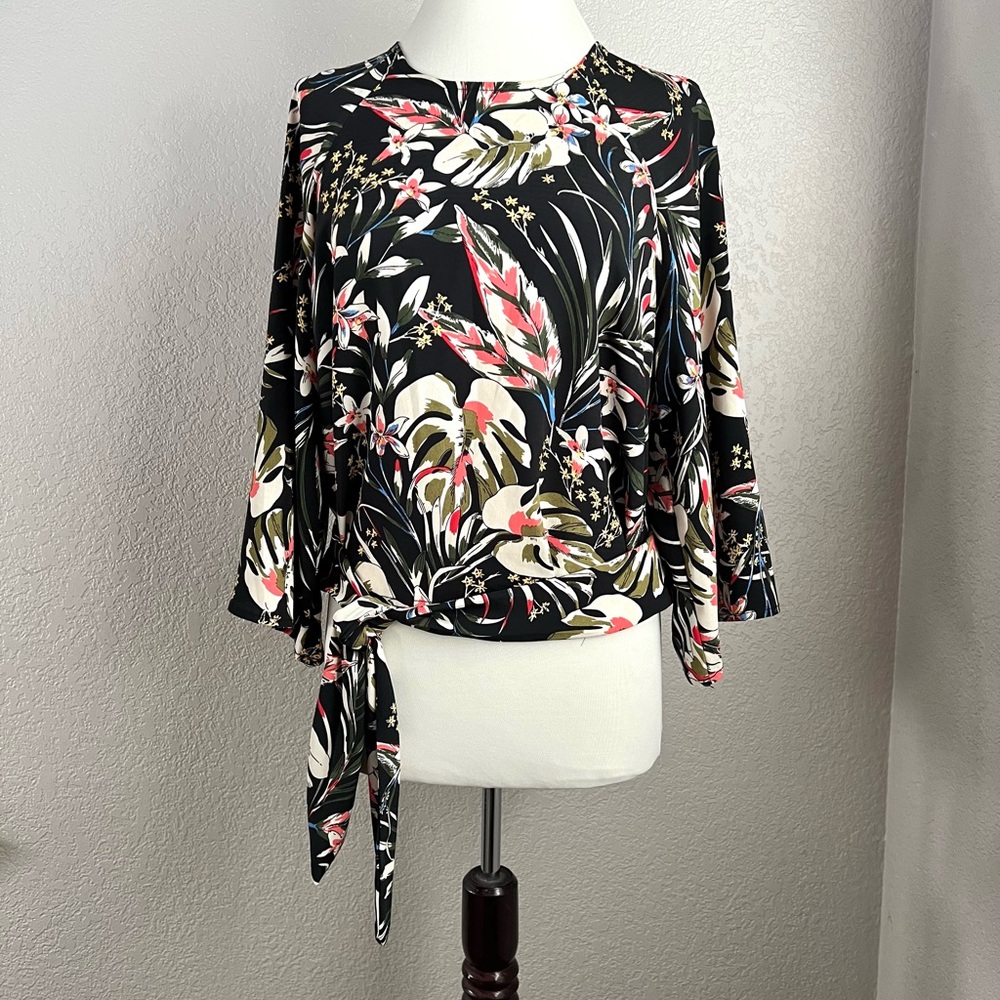 Code X Mode Multicolor Black Red White Floral 3/4… - image 5